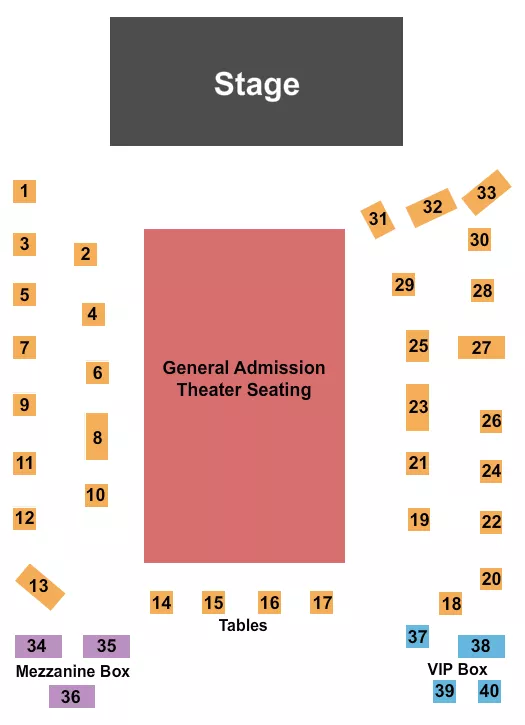 seating chart for Bijou Theatre - CT - Endstage GA - eventticketscenter.com