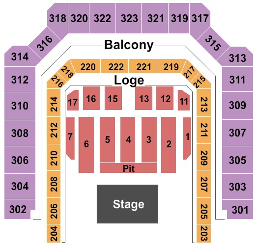 seating chart for Bill Graham Civic Auditorium - Endstage Pit - eventticketscenter.com