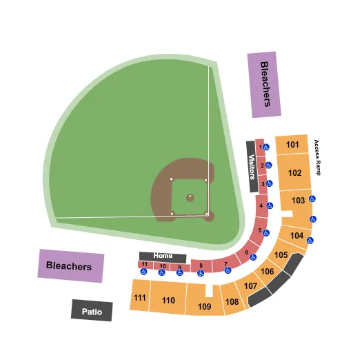 seating chart for Bill Davis Stadium - Baseball 2020 - eventticketscenter.com