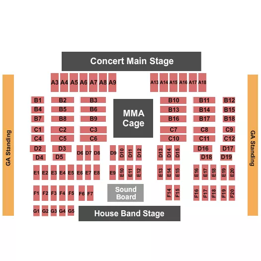 seating chart for Billy Bobs - MMA - eventticketscenter.com