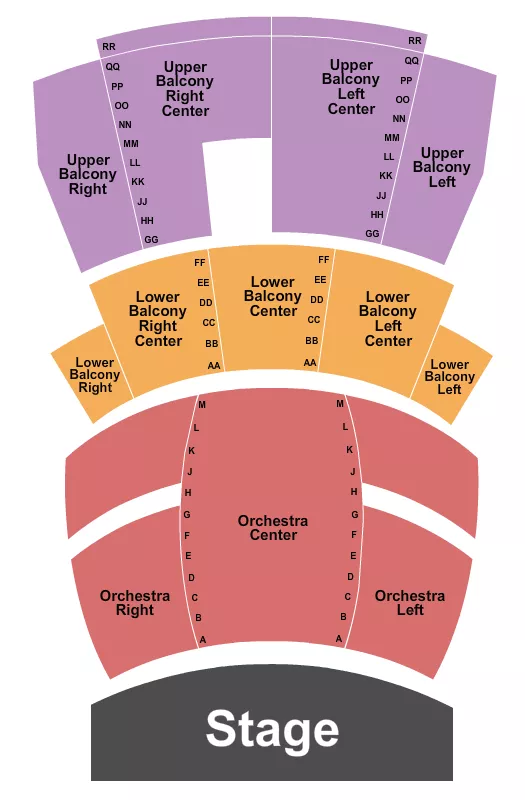 seating chart for Bing Crosby Theater - Endstage 2 - eventticketscenter.com