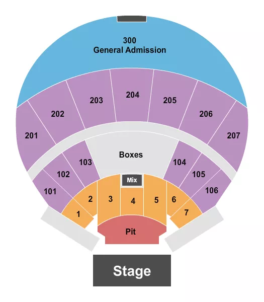 seating chart for Coca-Cola Amphitheater at the BJCC - Endstage Pit w/300 GA - eventticketscenter.com