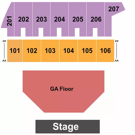 seating chart for Bismarck Event Center - Endstage GA Floor 2 - eventticketscenter.com