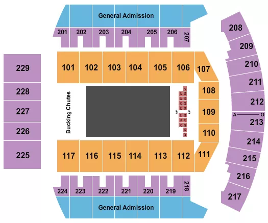 seating chart for Bismarck Event Center - Rodeo w/ Tables 2 - eventticketscenter.com