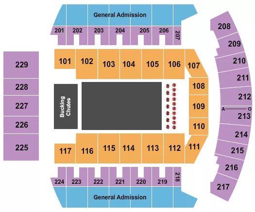 seating chart for Bismarck Event Center - Rodeo w/ Tables - eventticketscenter.com