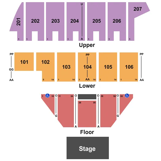 seating chart for Bismarck Event Center - Theatre 2 - eventticketscenter.com