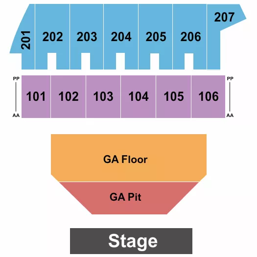 seating chart for Bismarck Event Center - Theatre GA Floor/Pit - eventticketscenter.com