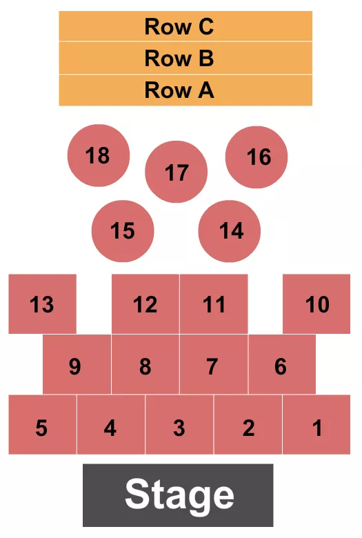 seating chart for Black Box Theater at Topeka Performing Arts Center - Endstae Tables & Rows A-C - eventticketscenter.com