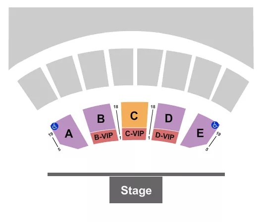 seating chart for Black Oak Amphitheater - Endstage A-E - eventticketscenter.com