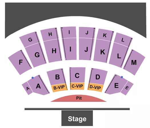 seating chart for Black Oak Amphitheater - End Stage 4 - eventticketscenter.com