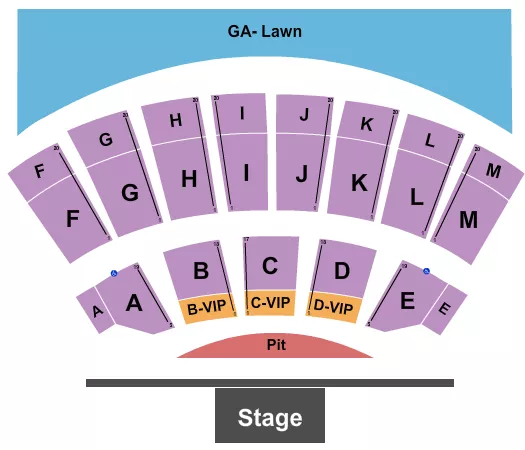 seating chart for Black Oak Amphitheater - End Stage - eventticketscenter.com