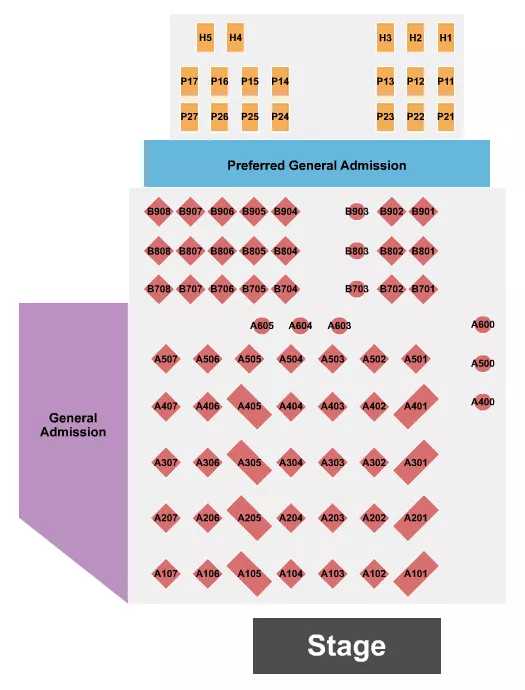seating chart for Blackhawk Creek - Endstage Tables 3 - eventticketscenter.com