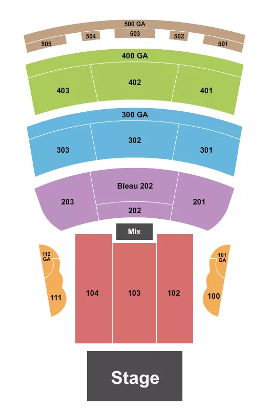seating chart for BleauLive Theater At Fontainebleau Las Vegas - Endstage Reserved - eventticketscenter.com