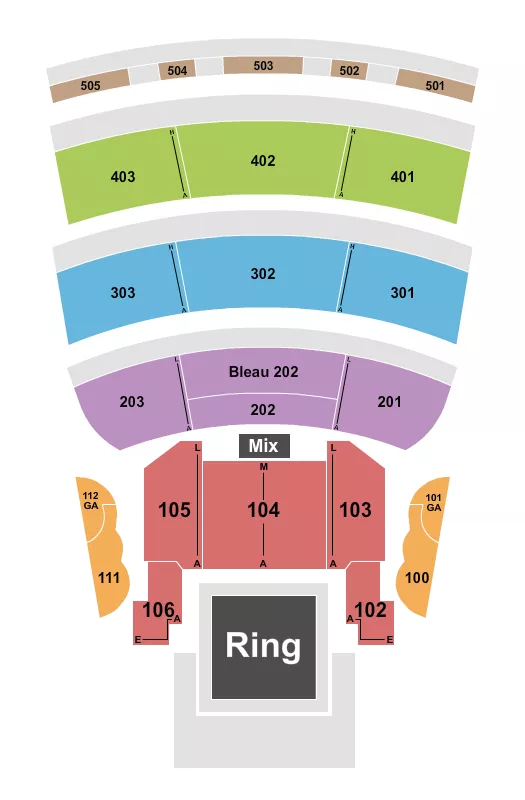 seating chart for BleauLive Theater At Fontainebleau Las Vegas - Wrestling - eventticketscenter.com