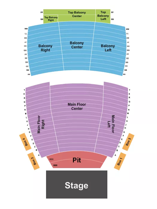 Endstage Box/PIT Seating Map