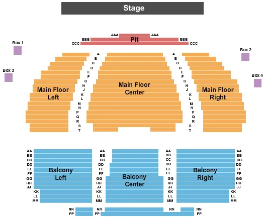 seating chart for Bloomington Center For The Performing Arts - End Stage - eventticketscenter.com