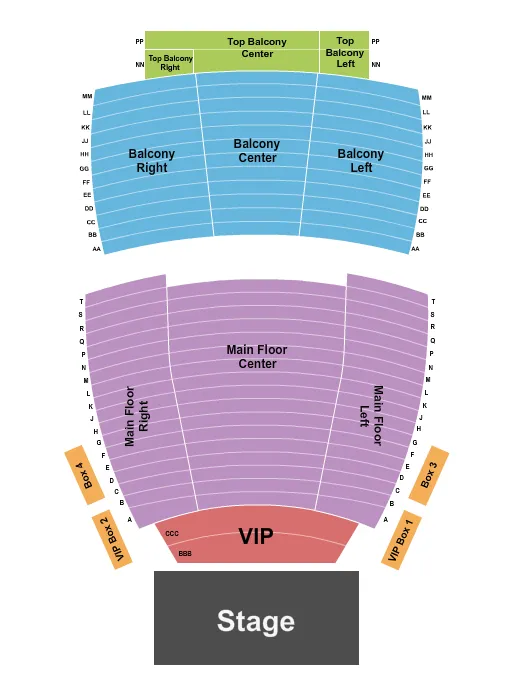 seating chart for Bloomington Center For The Performing Arts - Endstage w/ VIP - eventticketscenter.com
