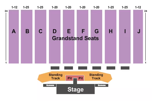 seating chart for Bloomsburg Fair - Catwalk with PIT - eventticketscenter.com