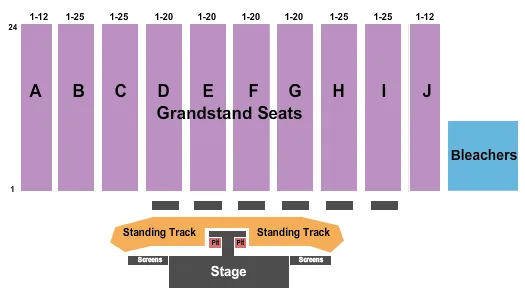 seating chart for Bloomsburg Fair - GA T-Stage w/ Pits - eventticketscenter.com