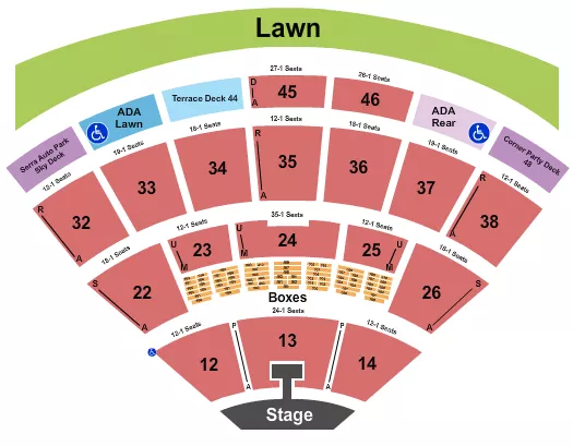 seating chart for Blossom Music Center - Endstage with Catwalk - eventticketscenter.com