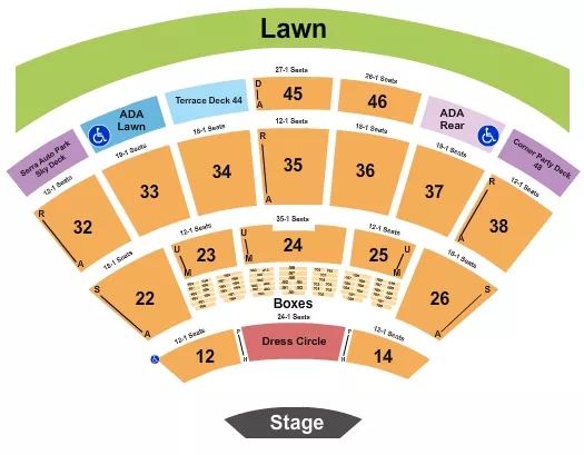 seating chart for Blossom Music Center - Endstage with Dress Crc - eventticketscenter.com