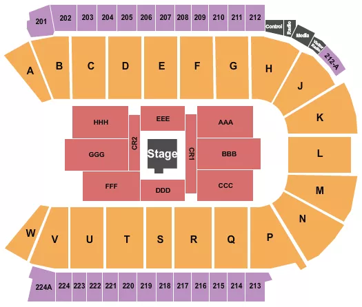 seating chart for Blue Arena At The Ranch Events Complex - Center Stage - eventticketscenter.com