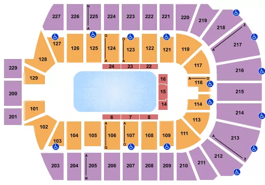 seating chart for Blue Cross Arena - Disney On Ice 2 - eventticketscenter.com