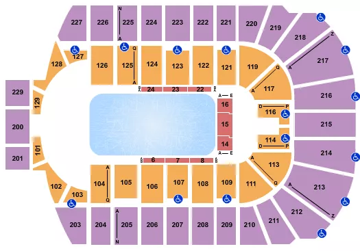 seating chart for Blue Cross Arena - Disney on Ice 3 - eventticketscenter.com