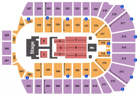 seating chart for Blue Cross Arena - Dude Perfect - eventticketscenter.com