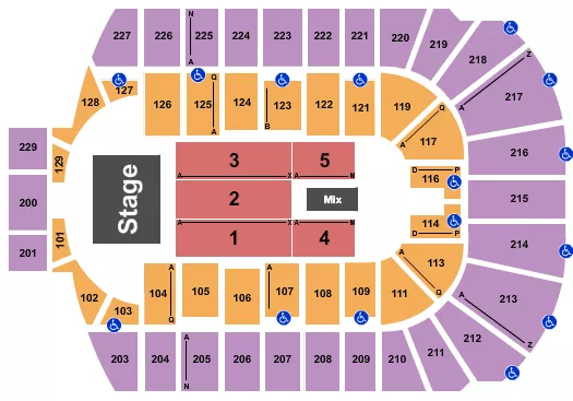 seating chart for Blue Cross Arena - Endstage 3 - eventticketscenter.com