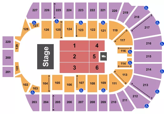 seating chart for Blue Cross Arena - Endstage 4 - eventticketscenter.com