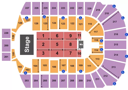 seating chart for Blue Cross Arena - Endstage 5 - eventticketscenter.com
