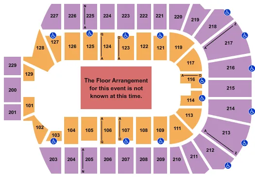 seating chart for Blue Cross Arena - Generic Floor - eventticketscenter.com