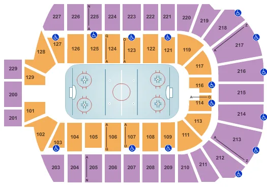 seating chart for Blue Cross Arena - Hockey - eventticketscenter.com