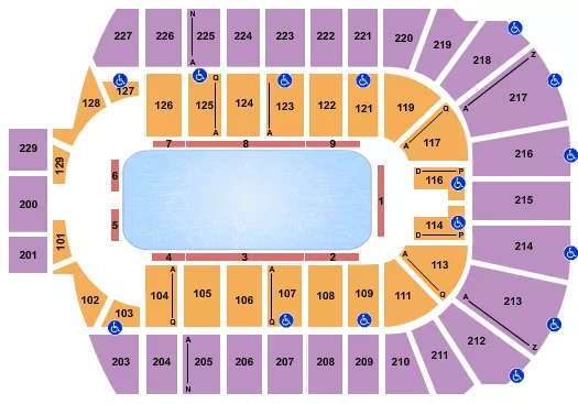 seating chart for Blue Cross Arena - Ice Show - eventticketscenter.com