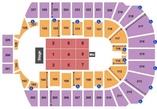 seating chart for Blue Cross Arena - Jim Gaffigan - eventticketscenter.com