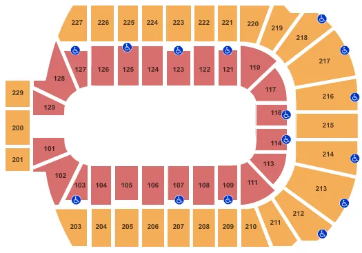 seating chart for Blue Cross Arena - Open Floor - eventticketscenter.com