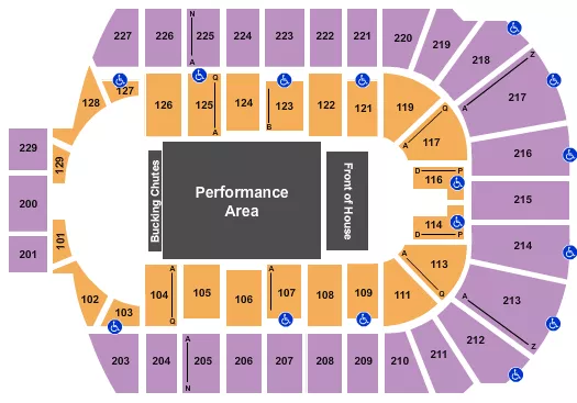 seating chart for Blue Cross Arena - PBR - eventticketscenter.com