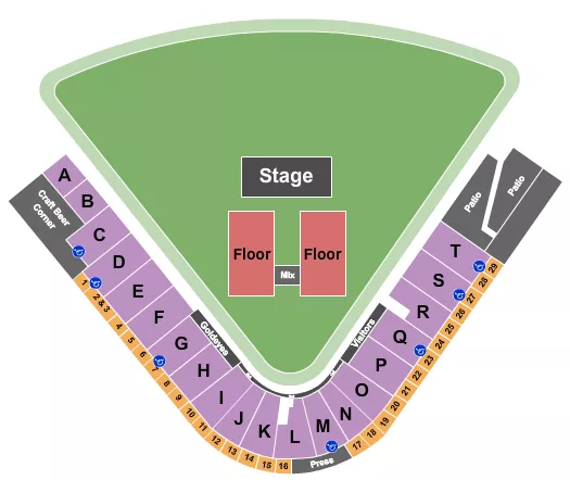 seating chart for Blue Cross Park - Concert 2 - eventticketscenter.com