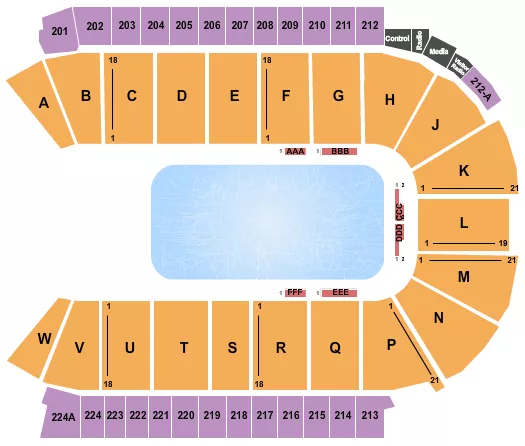 seating chart for Blue Federal Credit Union Arena - Cirque - Crystal - eventticketscenter.com