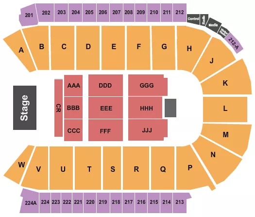 seating chart for Blue Federal Credit Union Arena - Comedy - eventticketscenter.com