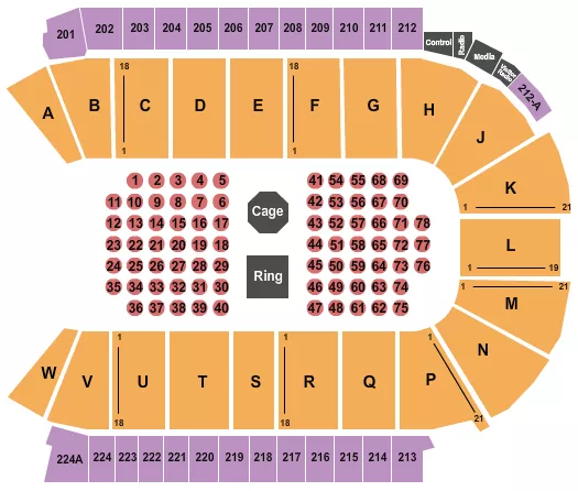 seating chart for Blue Federal Credit Union Arena - MMA 3 - eventticketscenter.com