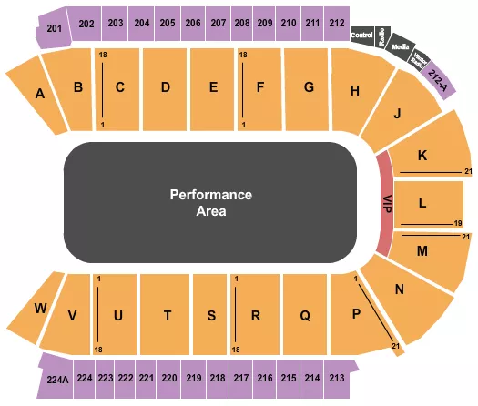 seating chart for Blue Federal Credit Union Arena - Rodeo VIP - eventticketscenter.com