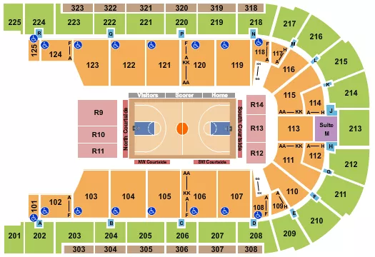 seating chart for Boardwalk Hall Arena - Boardwalk Hall - Basketball 2 - eventticketscenter.com