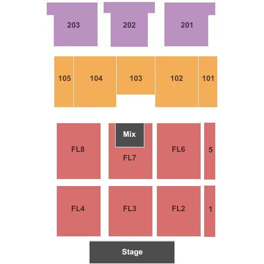seating chart for Adrian Phillips Ballroom - Boardwalk Hall - End Stage - eventticketscenter.com