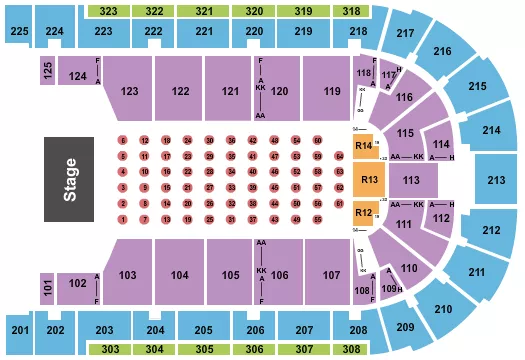 seating chart for Boardwalk Hall Arena - Boardwalk Hall - Endstage - Tables - eventticketscenter.com