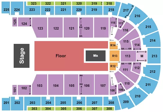 seating chart for Boardwalk Hall Arena - Boardwalk Hall - Endstage Floor - eventticketscenter.com