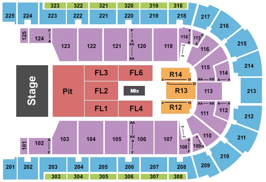 seating chart for Boardwalk Hall Arena - Boardwalk Hall - Endstage Pit 2 - eventticketscenter.com