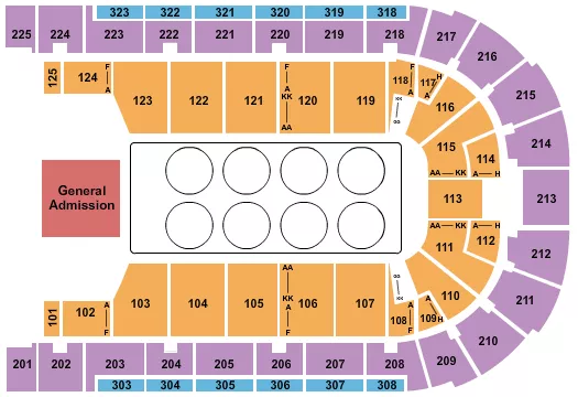seating chart for Boardwalk Hall Arena - Boardwalk Hall - Wrestling - eventticketscenter.com