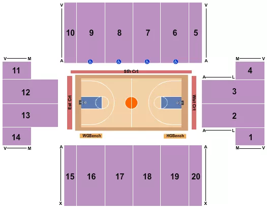 seating chart for Bob Carpenter Center At University of Delaware - Harlem Globetrotters - eventticketscenter.com